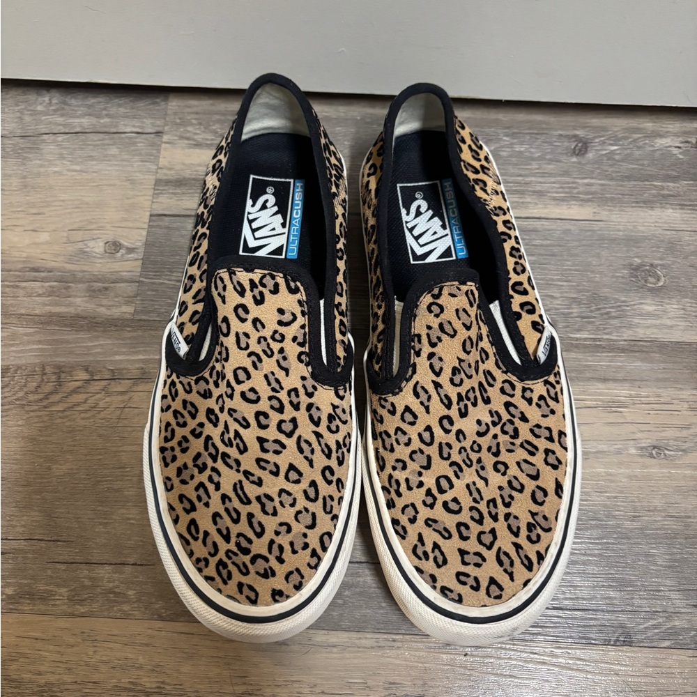 Vans Leopard Print Slip-On Loafers